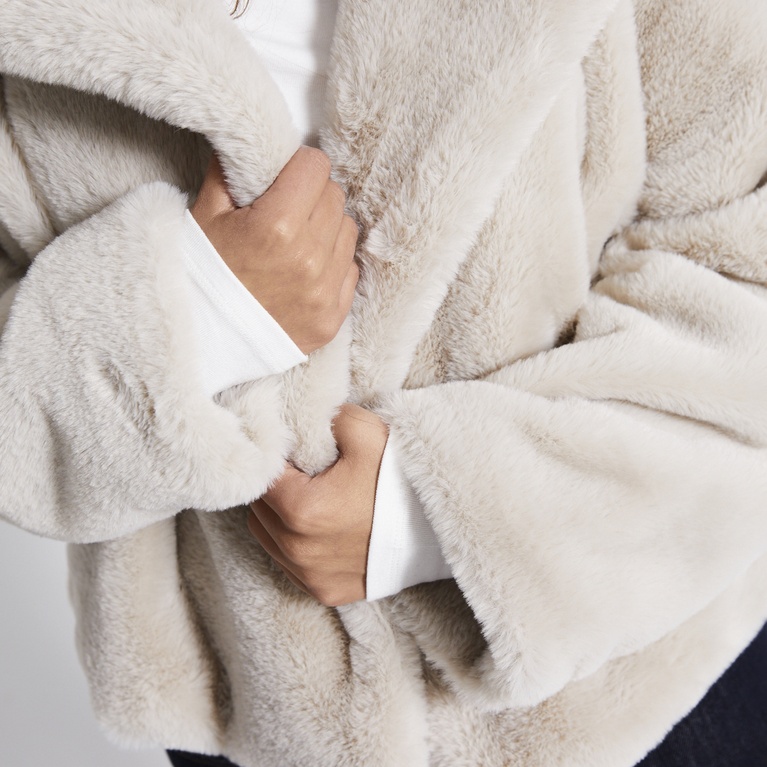 Faux fur jacket "Mary" Beige